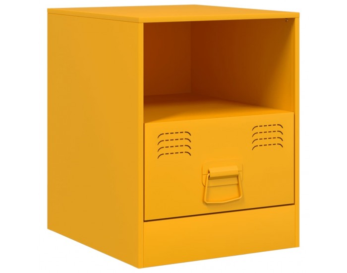 Sonata H Нощни шкафчета 2 бр горчица жълто 34,5x39x44 см стомана