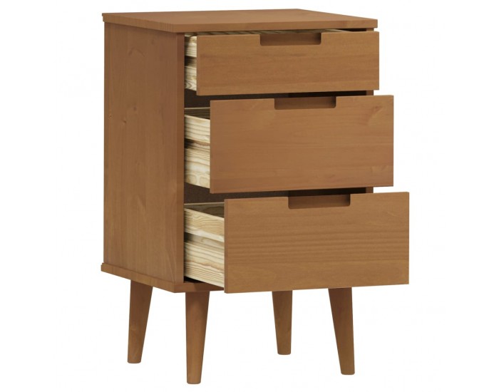 Sonata H Нощно шкафче MOLDE, кафяво, 40x35x65 см, борово дърво масив