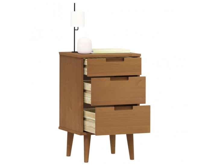 Sonata H Нощно шкафче MOLDE, кафяво, 40x35x65 см, борово дърво масив