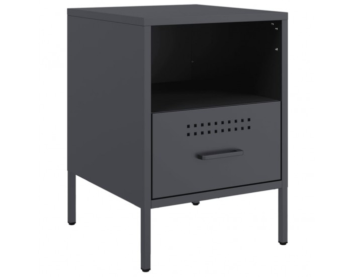 Sonata H Нощни шкафчета, 2 бр, антрацит, 36x39x50,5 см, стомана