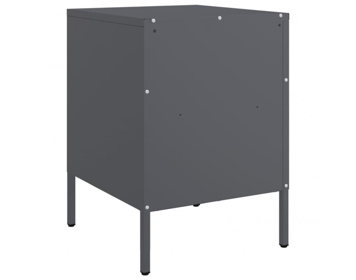 Sonata H Нощни шкафчета, 2 бр, антрацит, 36x39x50,5 см, стомана