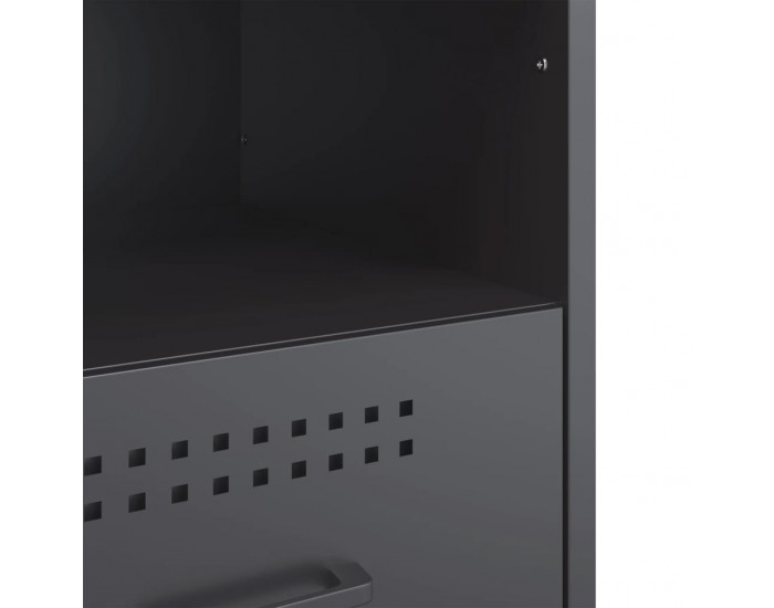 Sonata H Нощни шкафчета, 2 бр, антрацит, 36x39x50,5 см, стомана