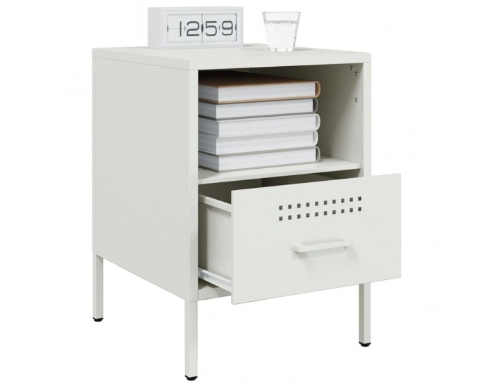 Sonata H Нощни шкафчета 2 бр бял 36x39x50,5 см стомана