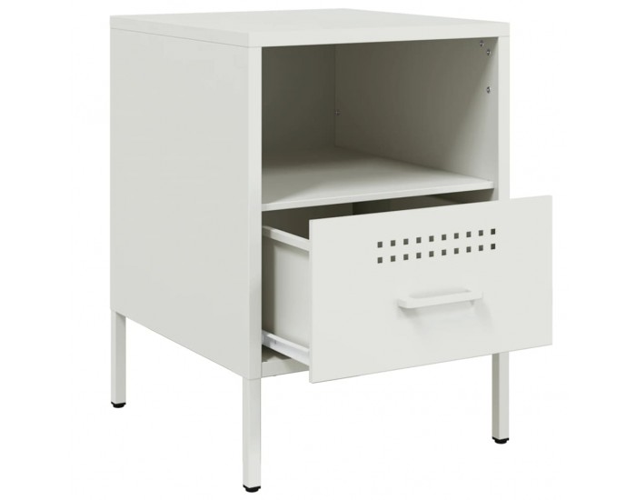 Sonata H Нощни шкафчета 2 бр бял 36x39x50,5 см стомана