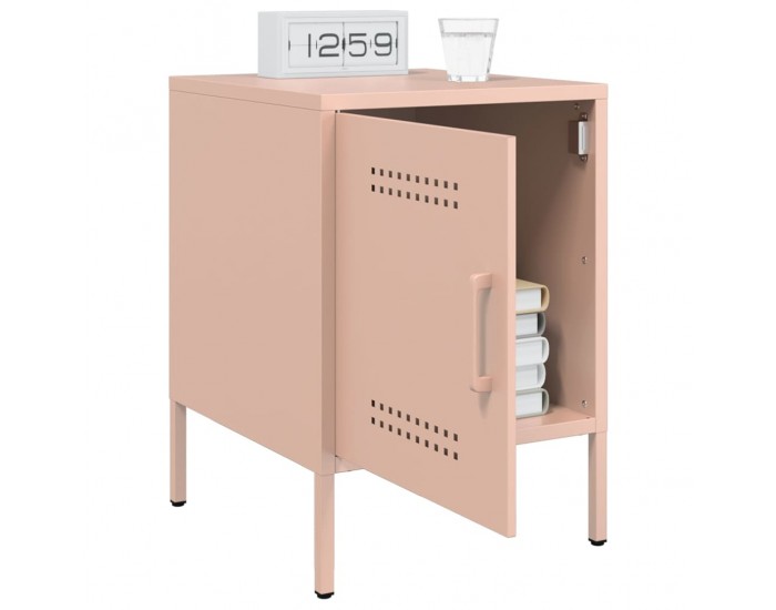 Sonata H Нощни шкафчета, 2 бр, розови, 36x39x50,5 см, стомана
