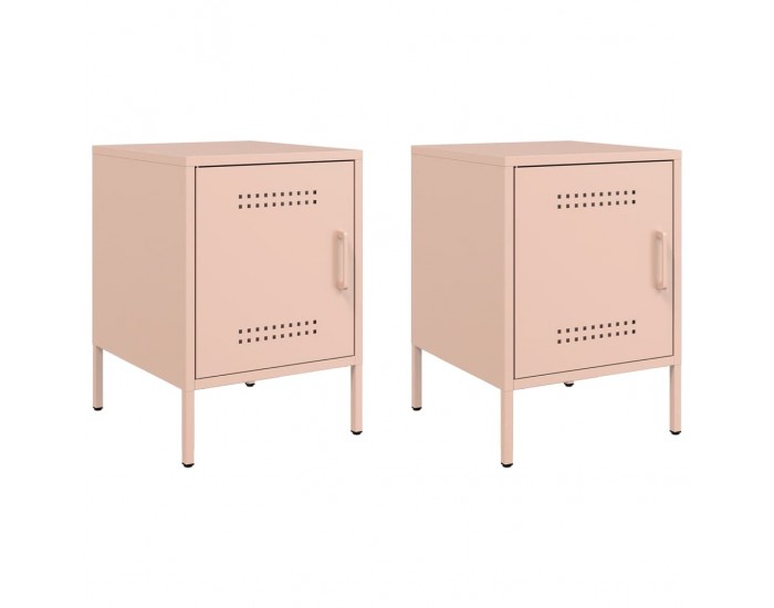 Sonata H Нощни шкафчета, 2 бр, розови, 36x39x50,5 см, стомана