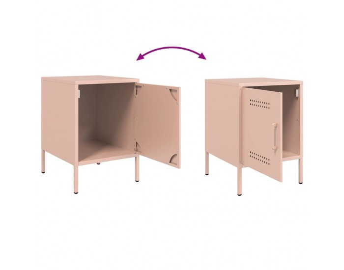 Sonata H Нощни шкафчета, 2 бр, розови, 36x39x50,5 см, стомана