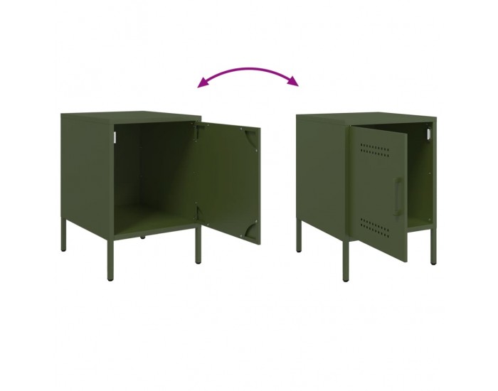 Sonata H Нощно шкафче, маслиненозелено, 36x39x50,5 см, стомана