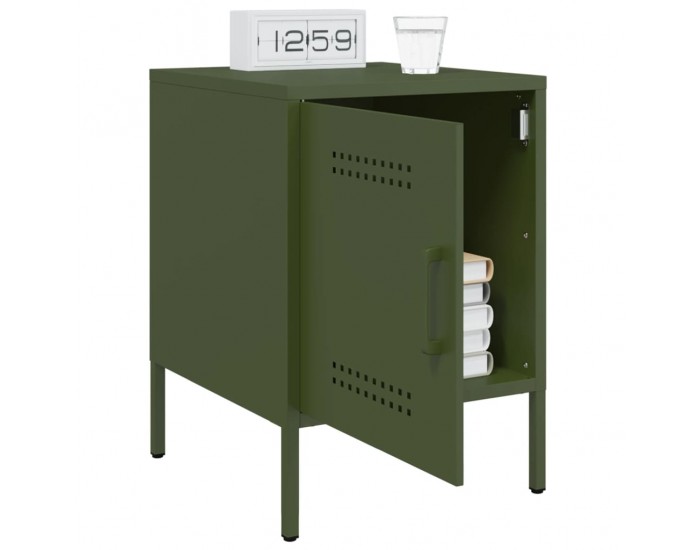 Sonata H Нощно шкафче, маслиненозелено, 36x39x50,5 см, стомана