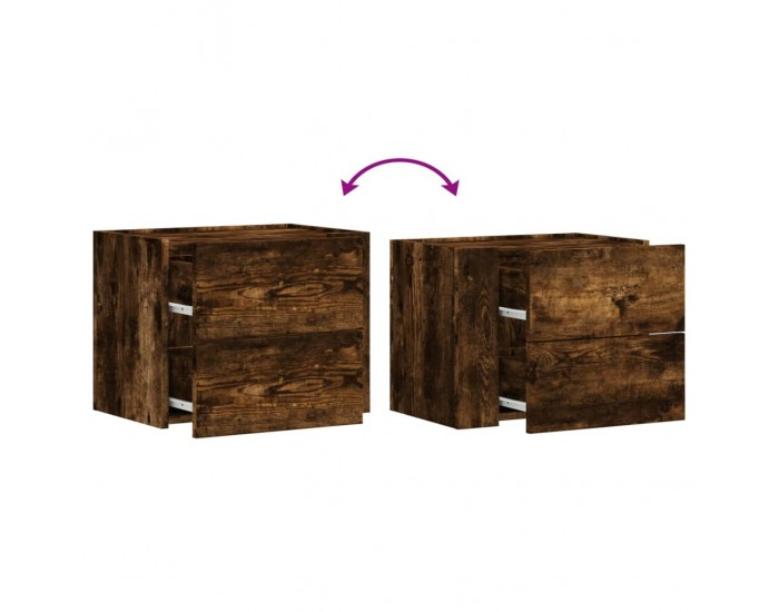 Sonata H Нощно шкафче за стенен монтаж, опушен дъб, 45x30x35 см