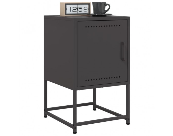 Sonata H Нощни шкафчета 2 бр черен 36x39x60,5 см стомана