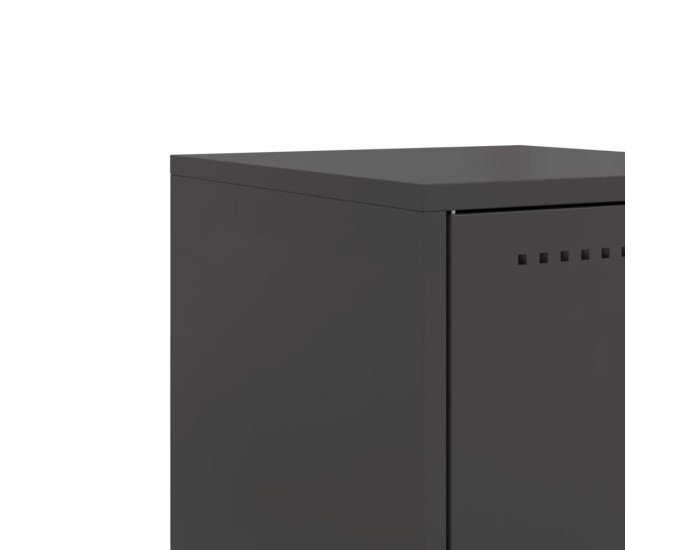 Sonata H Нощни шкафчета 2 бр черен 36x39x60,5 см стомана