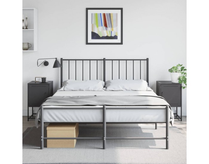 Sonata H Нощни шкафчета 2 бр черен 36x39x60,5 см стомана