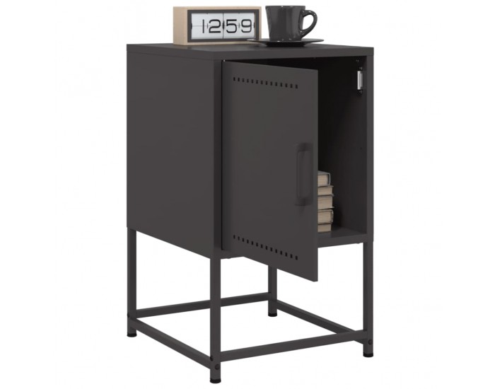 Sonata H Нощни шкафчета 2 бр черен 36x39x60,5 см стомана