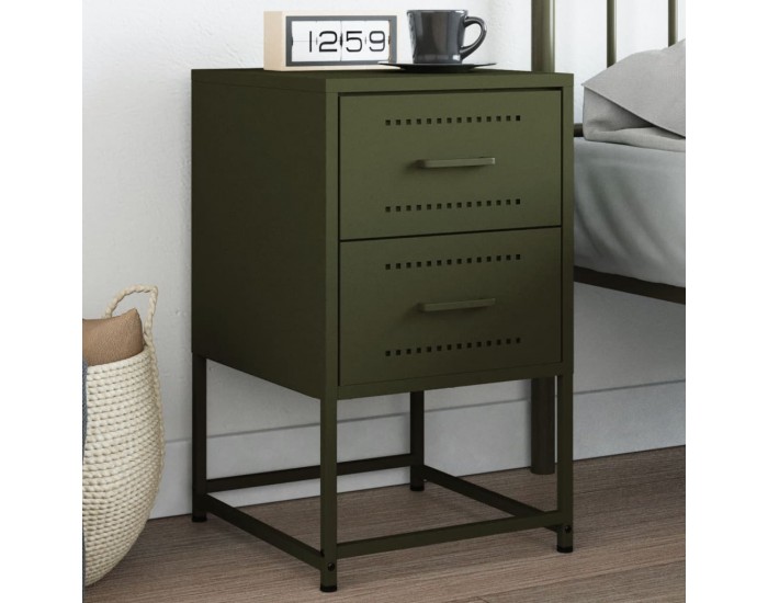 Sonata H Нощно шкафче, маслиненозелено, 36x39x60,5 см, стомана