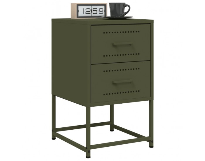 Sonata H Нощно шкафче, маслиненозелено, 36x39x60,5 см, стомана