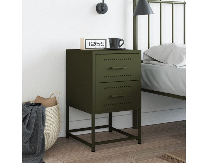 Sonata H Нощно шкафче, маслиненозелено, 36x39x60,5 см, стомана
