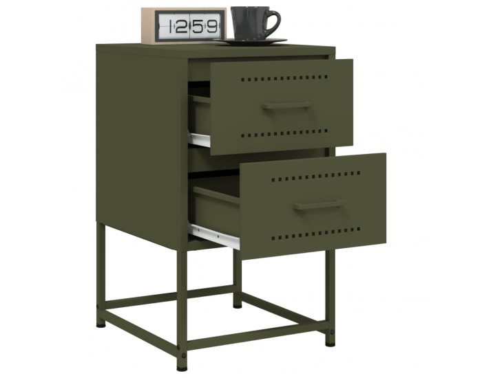 Sonata H Нощно шкафче, маслиненозелено, 36x39x60,5 см, стомана
