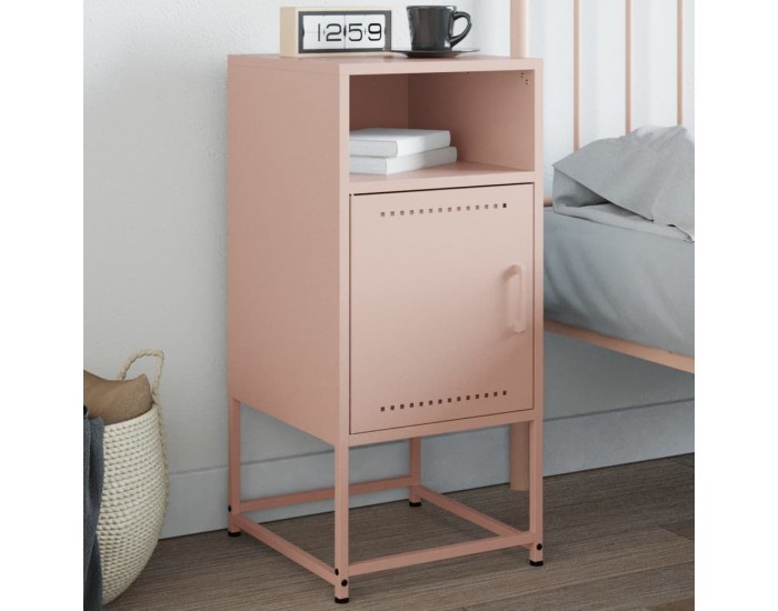 Sonata H Нощно шкафче, розово, 36x39x78 см, стомана