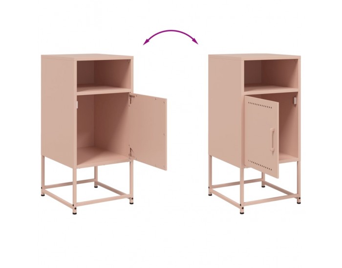 Sonata H Нощно шкафче, розово, 36x39x78 см, стомана