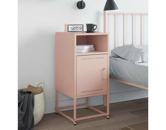 Sonata H Нощно шкафче, розово, 36x39x78 см, стомана