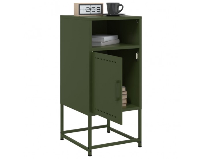 Sonata H Нощни шкафчета 2 бр маслиненозелени 36x39x78 см стомана