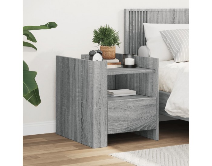 Sonata H Нощно шкафче, сив сонома, 45x50x50 см, инженерно дърво