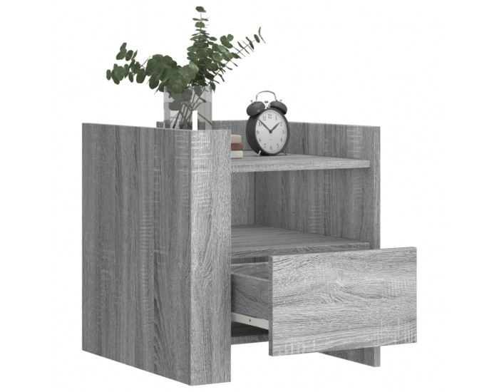 Sonata H Нощно шкафче, сив сонома, 45x50x50 см, инженерно дърво