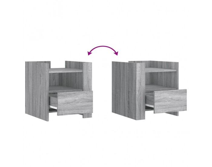 Sonata H Нощно шкафче, сив сонома, 45x50x50 см, инженерно дърво