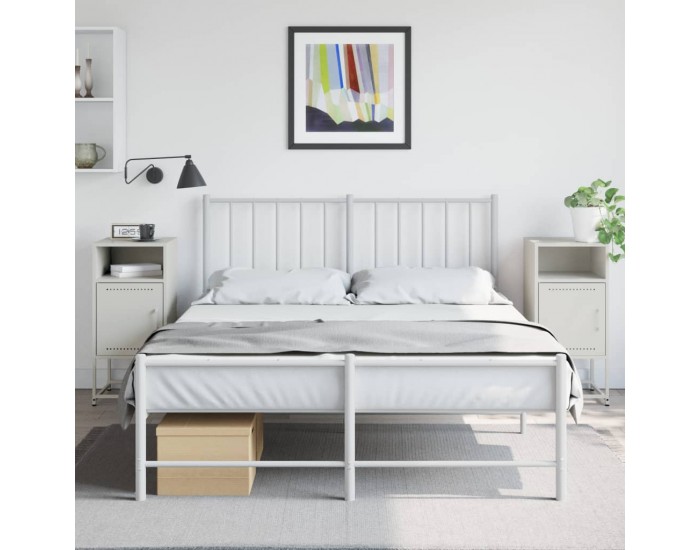 Sonata H Нощни шкафчета 2 бр бял 36x39x78 см стомана