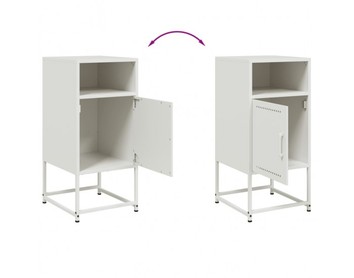 Sonata H Нощни шкафчета 2 бр бял 36x39x78 см стомана