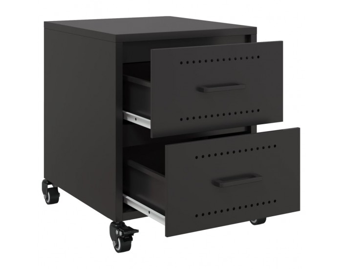 Sonata H Нощни шкафчета, 2 бр, черни, 36x39x43,5 см, стомана