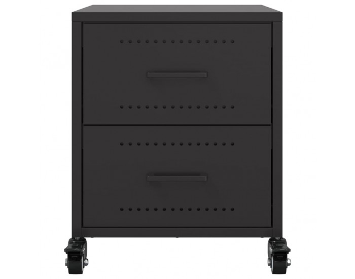 Sonata H Нощни шкафчета, 2 бр, черни, 36x39x43,5 см, стомана