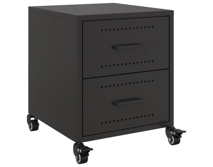 Sonata H Нощни шкафчета, 2 бр, черни, 36x39x43,5 см, стомана