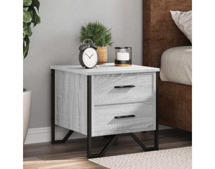 Sonata H Нощни шкафчета, 2 бр, сив сонома, 40x41x40 см, инженерно дърво