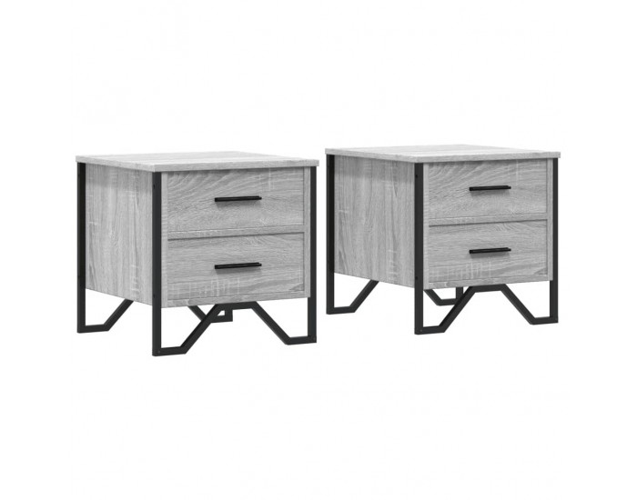 Sonata H Нощни шкафчета, 2 бр, сив сонома, 40x41x40 см, инженерно дърво