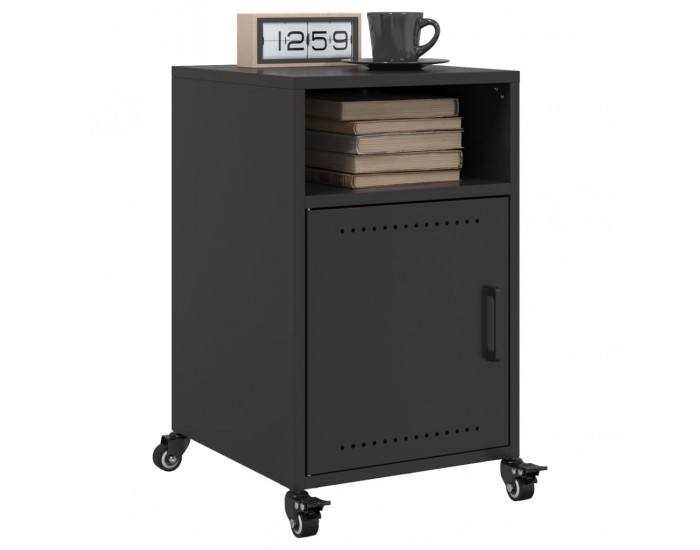 Sonata H Нощни шкафчета, 2 бр, черни, 36x39x59 см, стомана