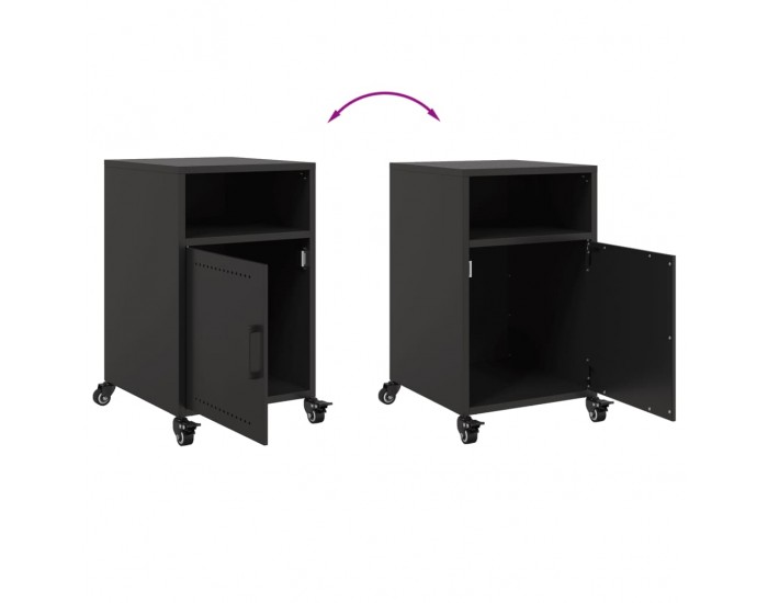 Sonata H Нощни шкафчета, 2 бр, черни, 36x39x59 см, стомана