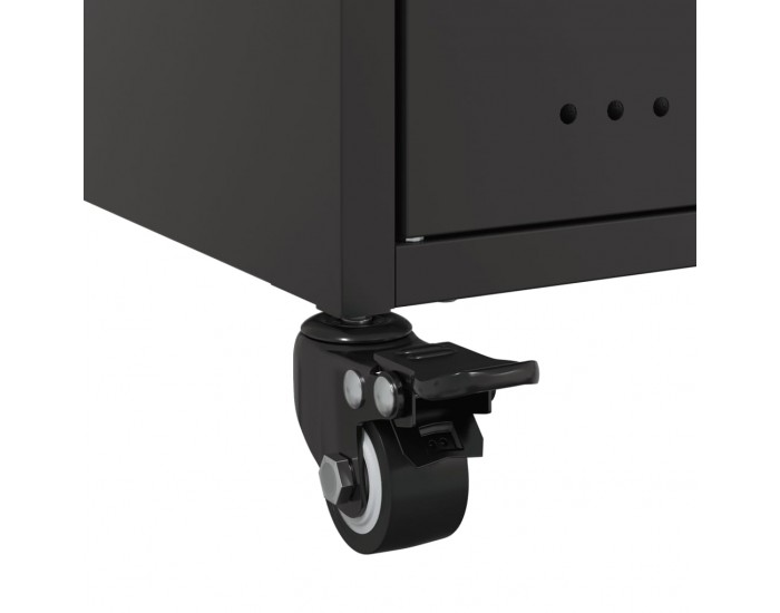 Sonata H Нощни шкафчета, 2 бр, черни, 36x39x59 см, стомана