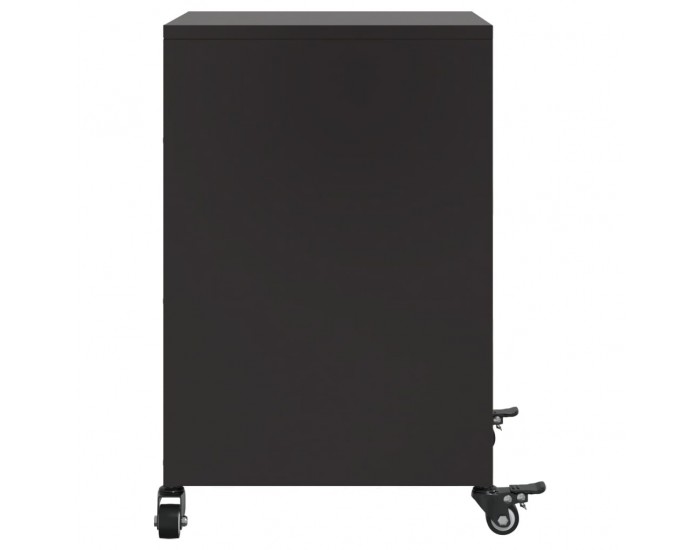 Sonata H Нощни шкафчета, 2 бр, черни, 36x39x59 см, стомана