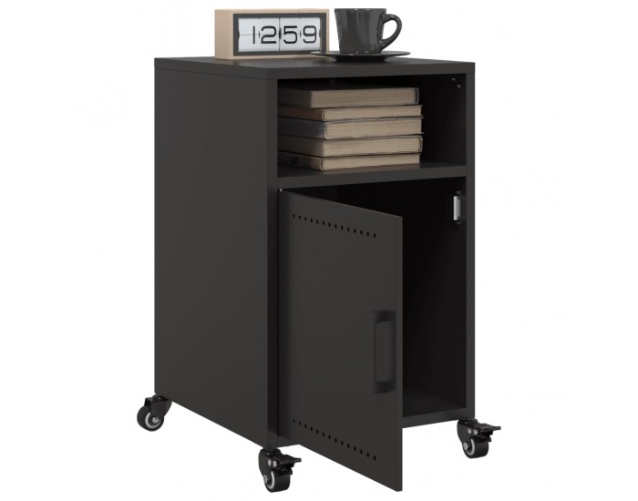 Sonata H Нощни шкафчета, 2 бр, черни, 36x39x59 см, стомана