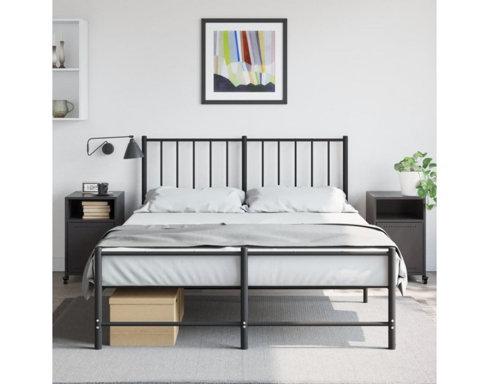 Sonata H Нощни шкафчета, 2 бр, черни, 36x39x59 см, стомана