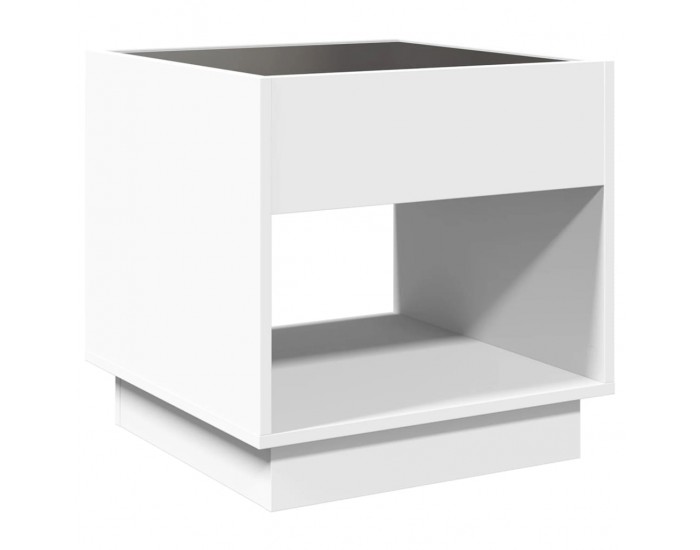 Sonata H Нощна масичка с Infinity LED бяла 50x50x50 см