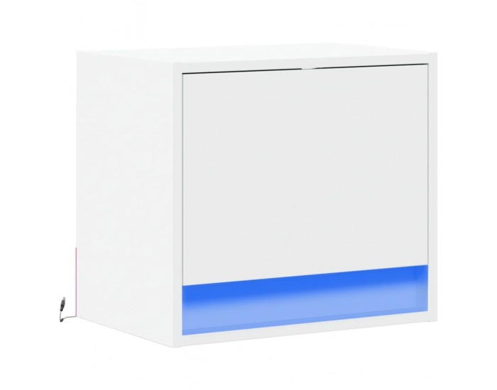 Sonata H Нощно шкафче за стена с LED осветление, бяло