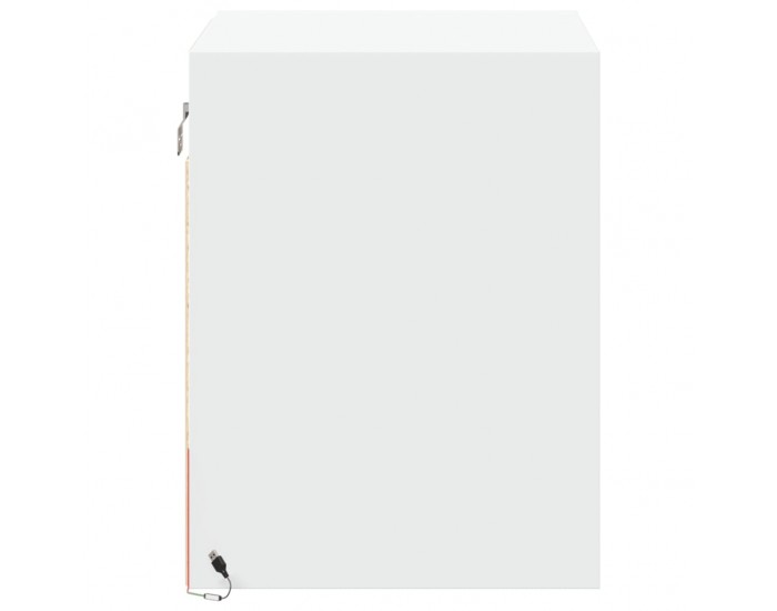 Sonata H Нощно шкафче за стена с LED осветление, бяло
