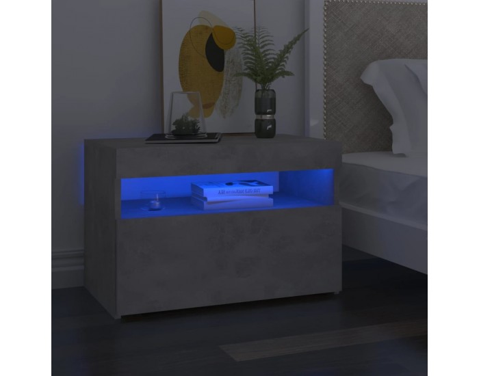 Sonata H Нощно шкафче с LED осветление бетонно сиво 60x35x40 см