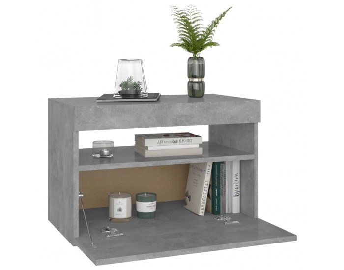 Sonata H Нощно шкафче с LED осветление бетонно сиво 60x35x40 см