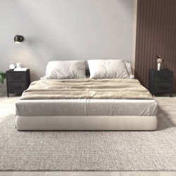 Sonata H Нощни шкафчета, 2 бр, черни, 36x30x45 см, борово дърво масив - Нощни шкафчета