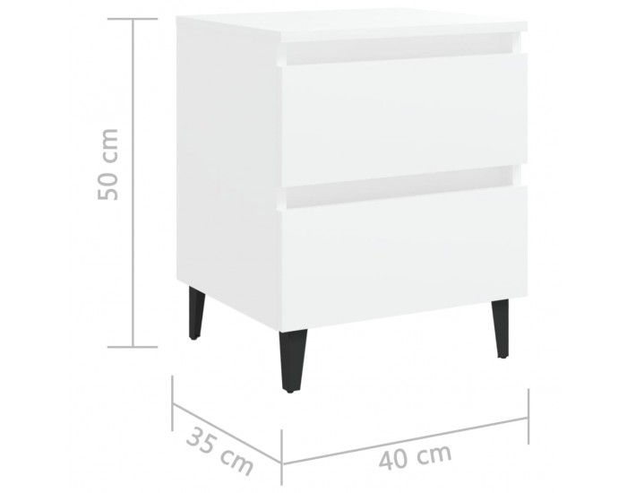 Sonata H Нощно шкафче, бяло, 40x35x50 см, инженерно дърво