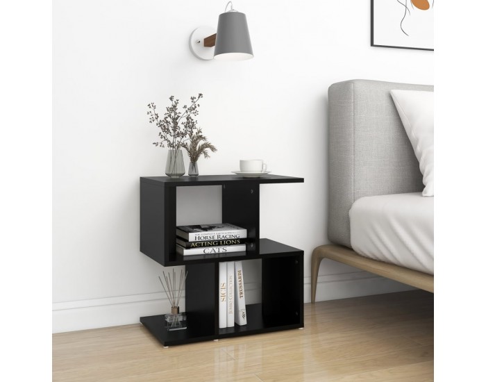 Sonata H Нощни шкафчета, 2 бр, черни, 50x30x51,5 см, инженерно дърво